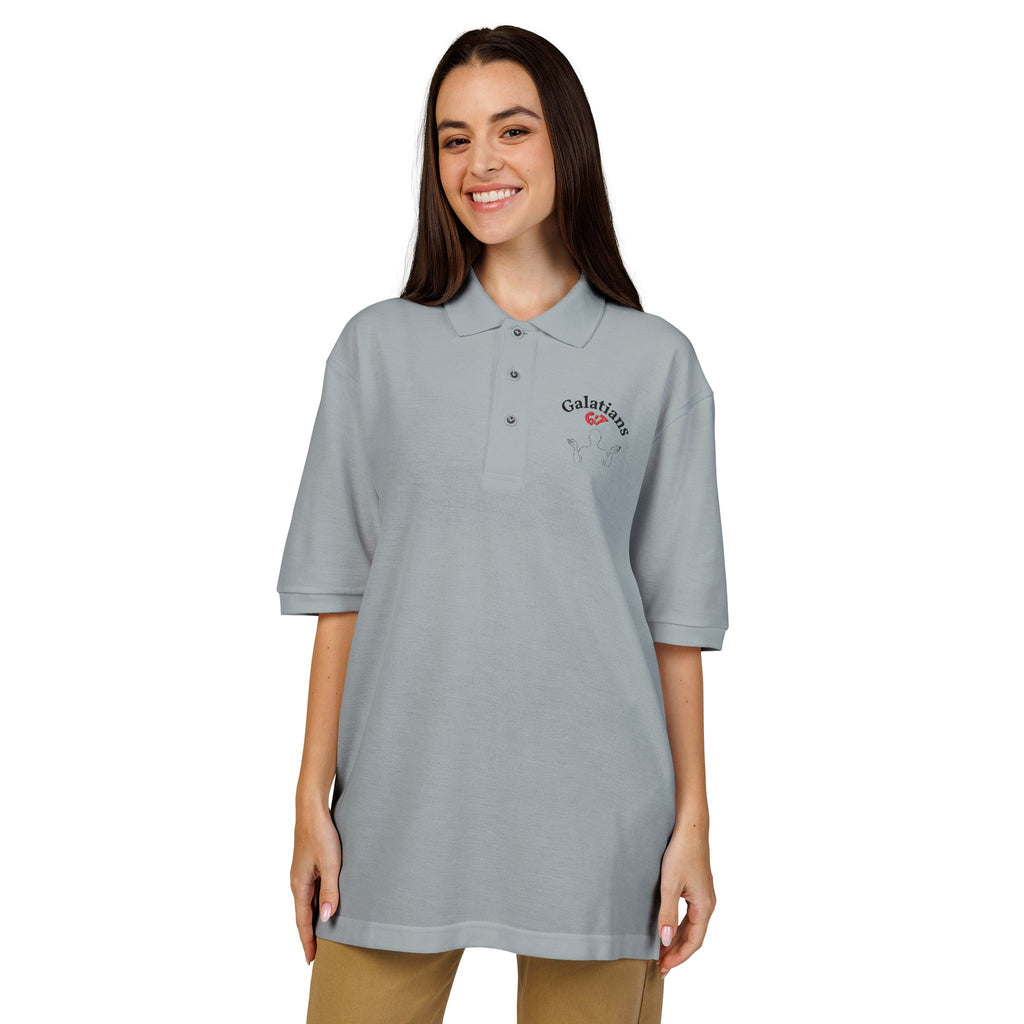 Galatians 6:7 Embroidered Polo — Christian Parents 6/7 Trend