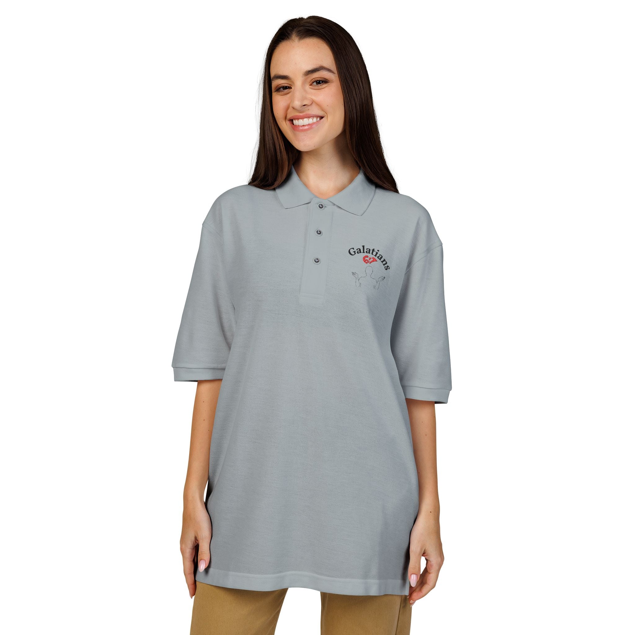 Galatians 6:7 Embroidered Polo — Christian Parents 6/7 Trend