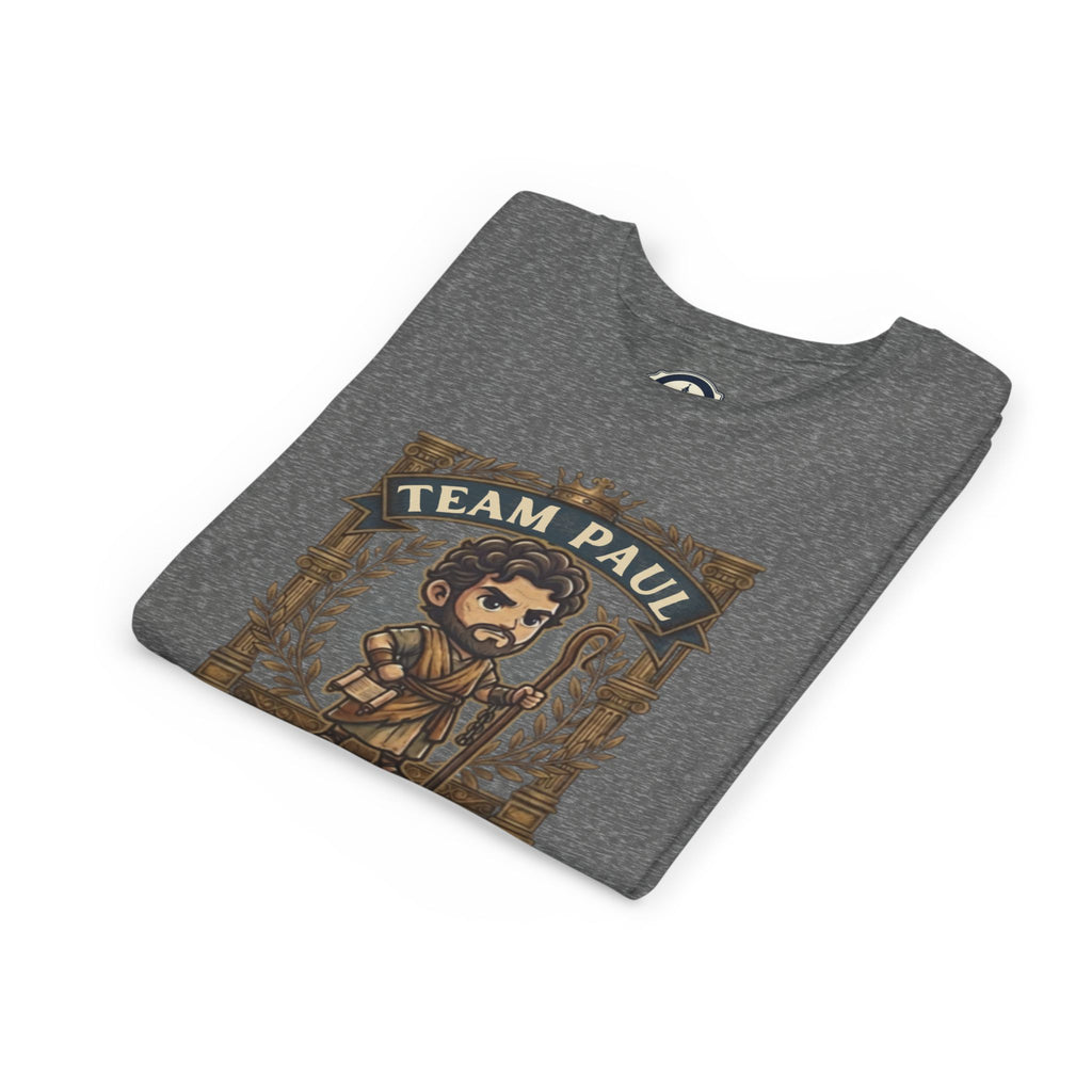 Team Paul Chibi Bible Hero Kids T-Shirt – Apostle Paul 2 Timothy 4:7-8 Finished the Race Christian Shirt