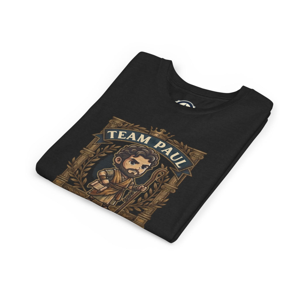 Team Paul Chibi Bible Hero Kids T-Shirt – Apostle Paul 2 Timothy 4:7-8 Finished the Race Christian Shirt