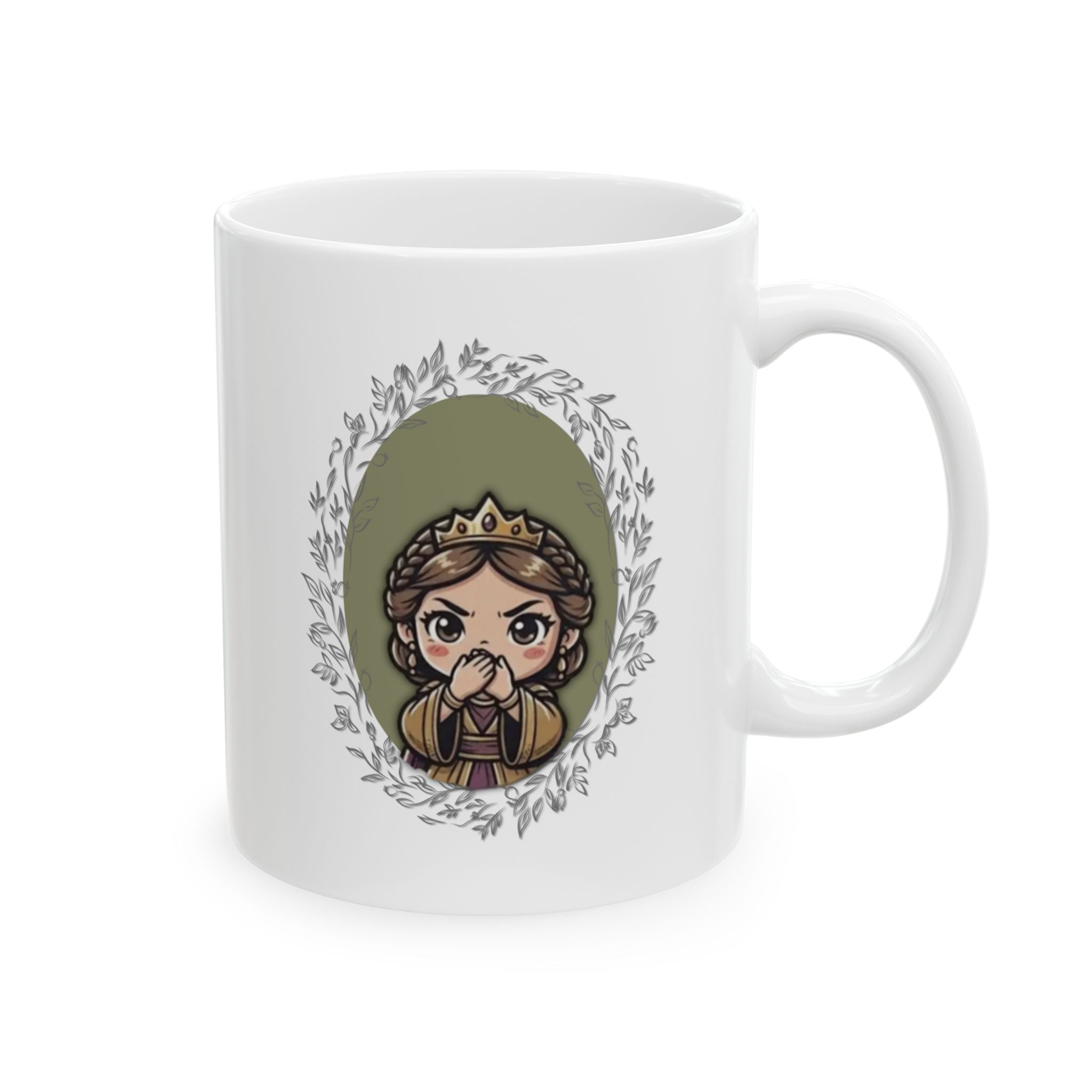 Team Esther Chibi Bible Character Coffee Mug – Queen Esther Gift - Ceramic Mug – "Gather" Coffee Cup (11oz & 15oz)