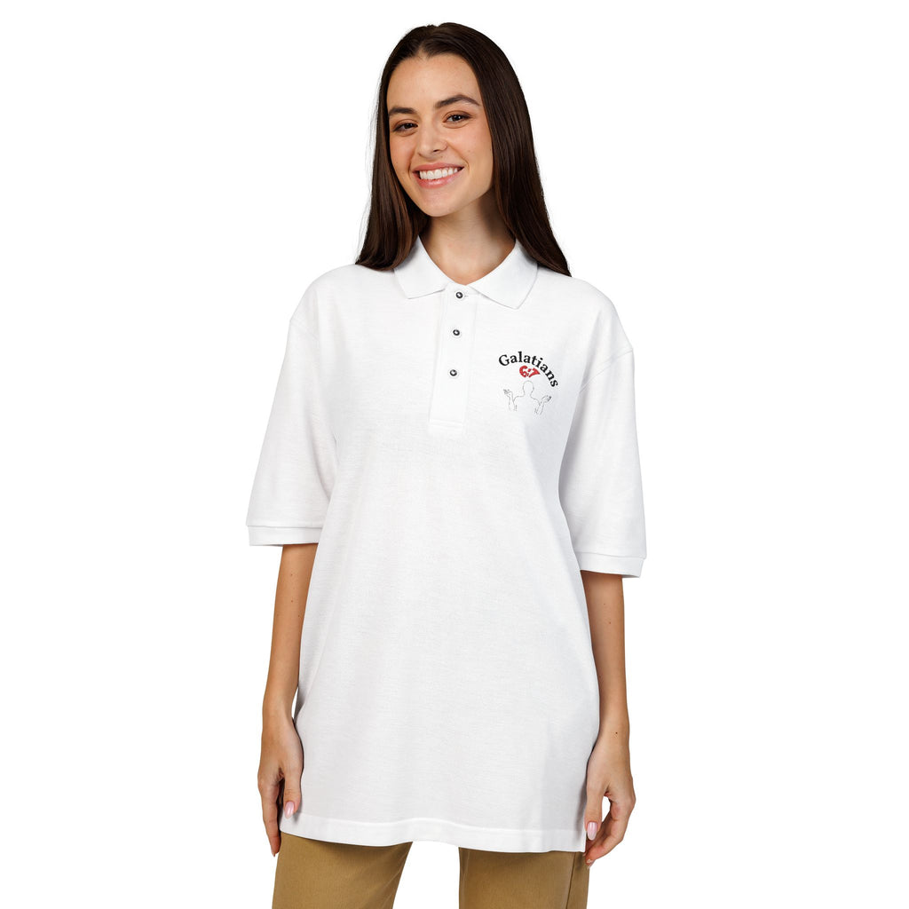 Galatians 6:7 Embroidered Polo — Christian Parents 6/7 Trend
