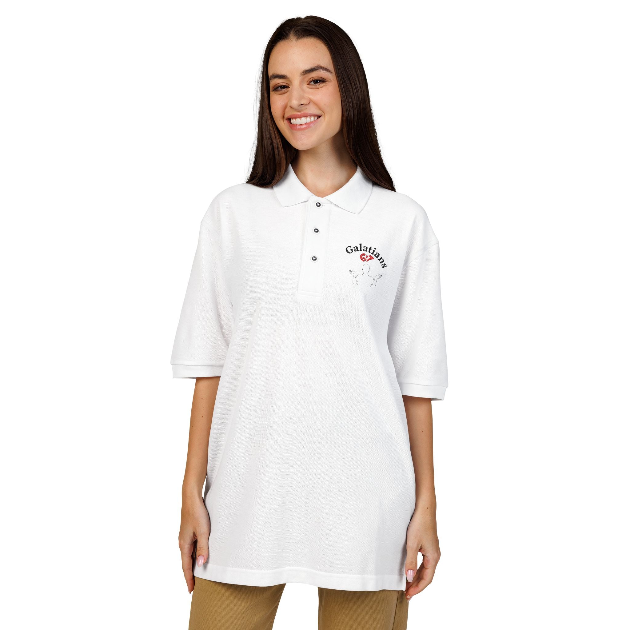 Galatians 6:7 Embroidered Polo — Christian Parents 6/7 Trend