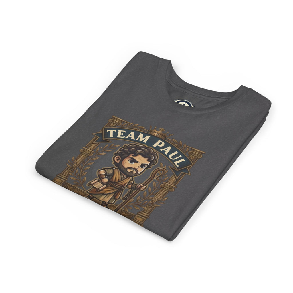 Team Paul Chibi Bible Hero Kids T-Shirt – Apostle Paul 2 Timothy 4:7-8 Finished the Race Christian Shirt