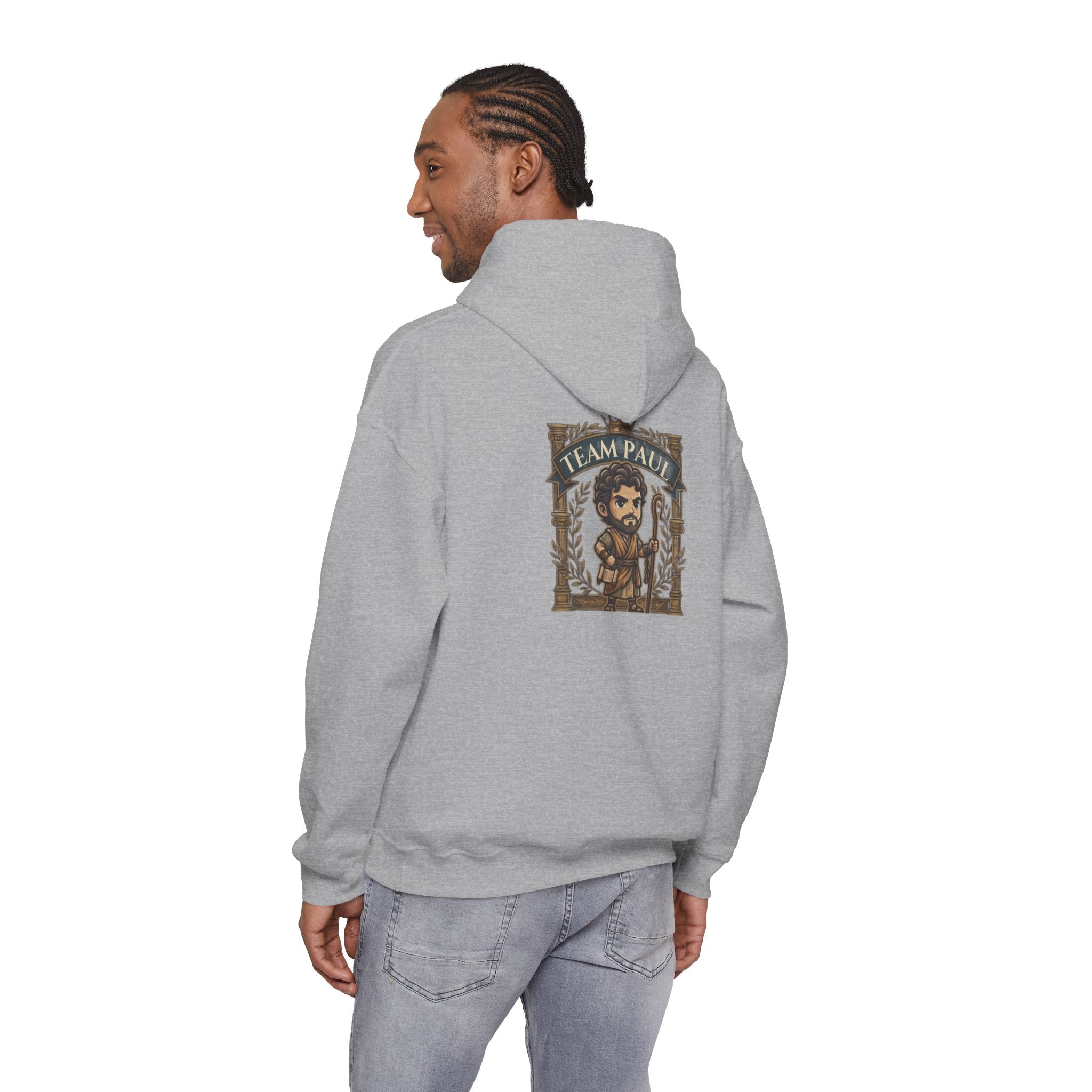 Team Paul Chibi Hoodie – From Persecutor to Apostle | Damascus Road Christian Hoodie | Hollow & Hearth (Unisex Pullover)