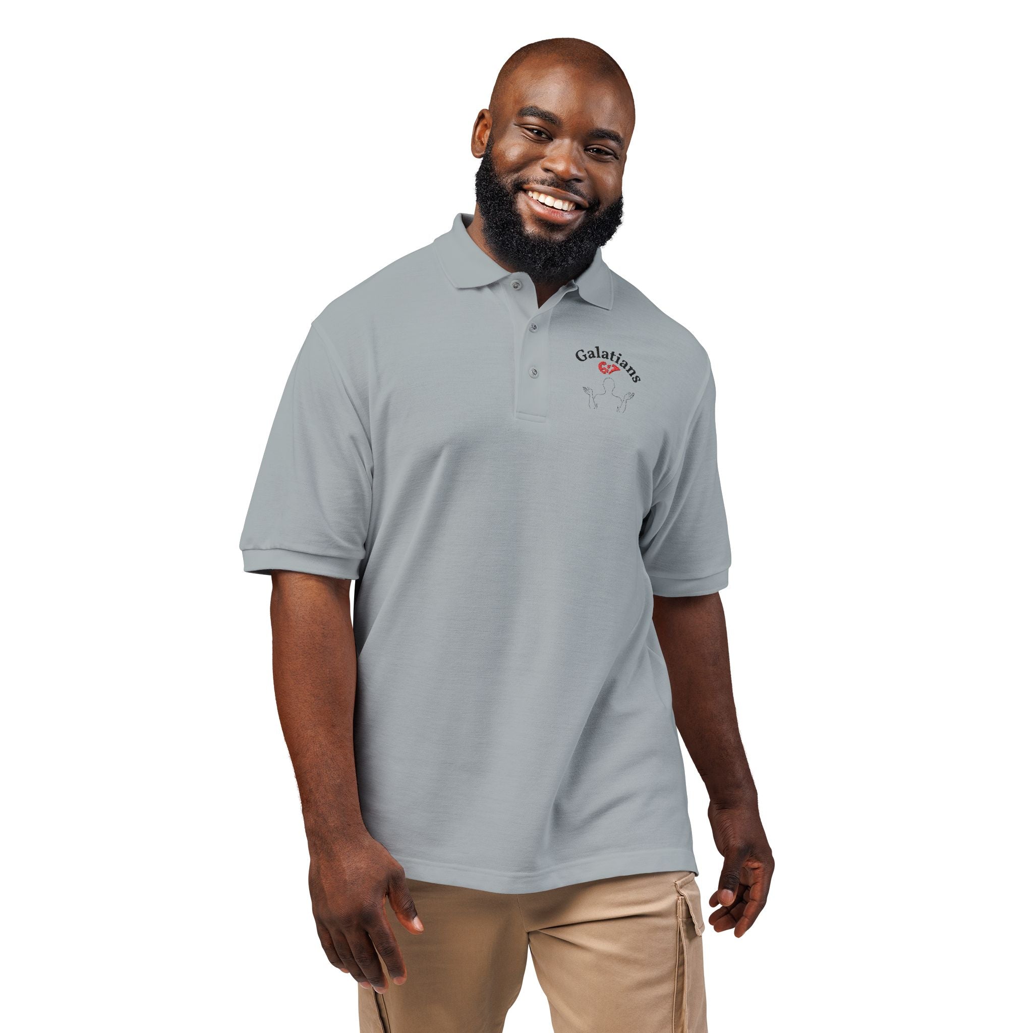 Galatians 6:7 Embroidered Polo — Christian Parents 6/7 Trend