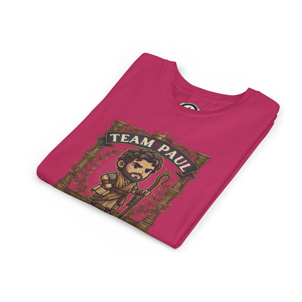 Team Paul Chibi Bible Hero Kids T-Shirt – Apostle Paul 2 Timothy 4:7-8 Finished the Race Christian Shirt