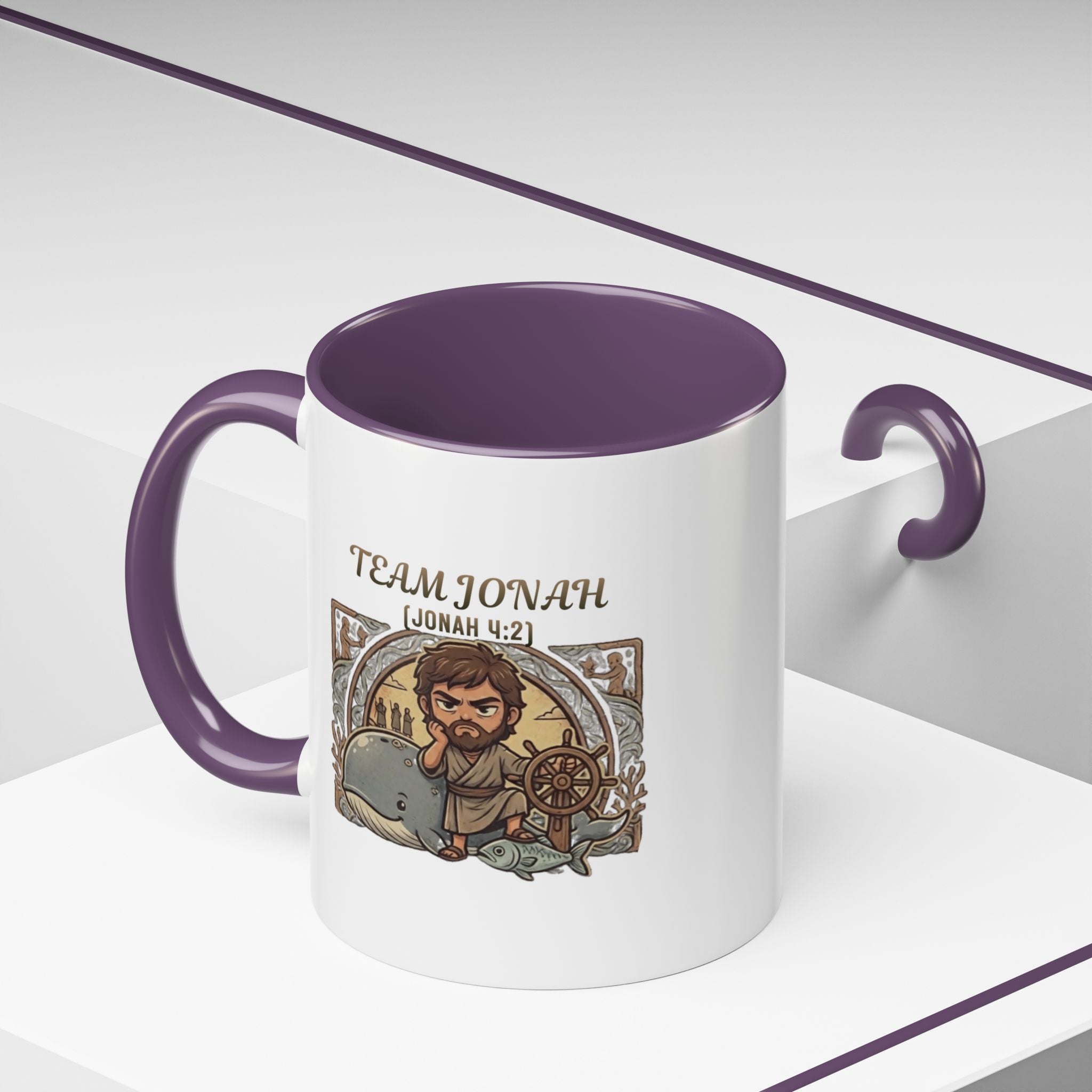 Team Jonah Chibi Bible Mug — 'I Knew You'd Forgive Them' Funny Christian Gift (11/15oz)
