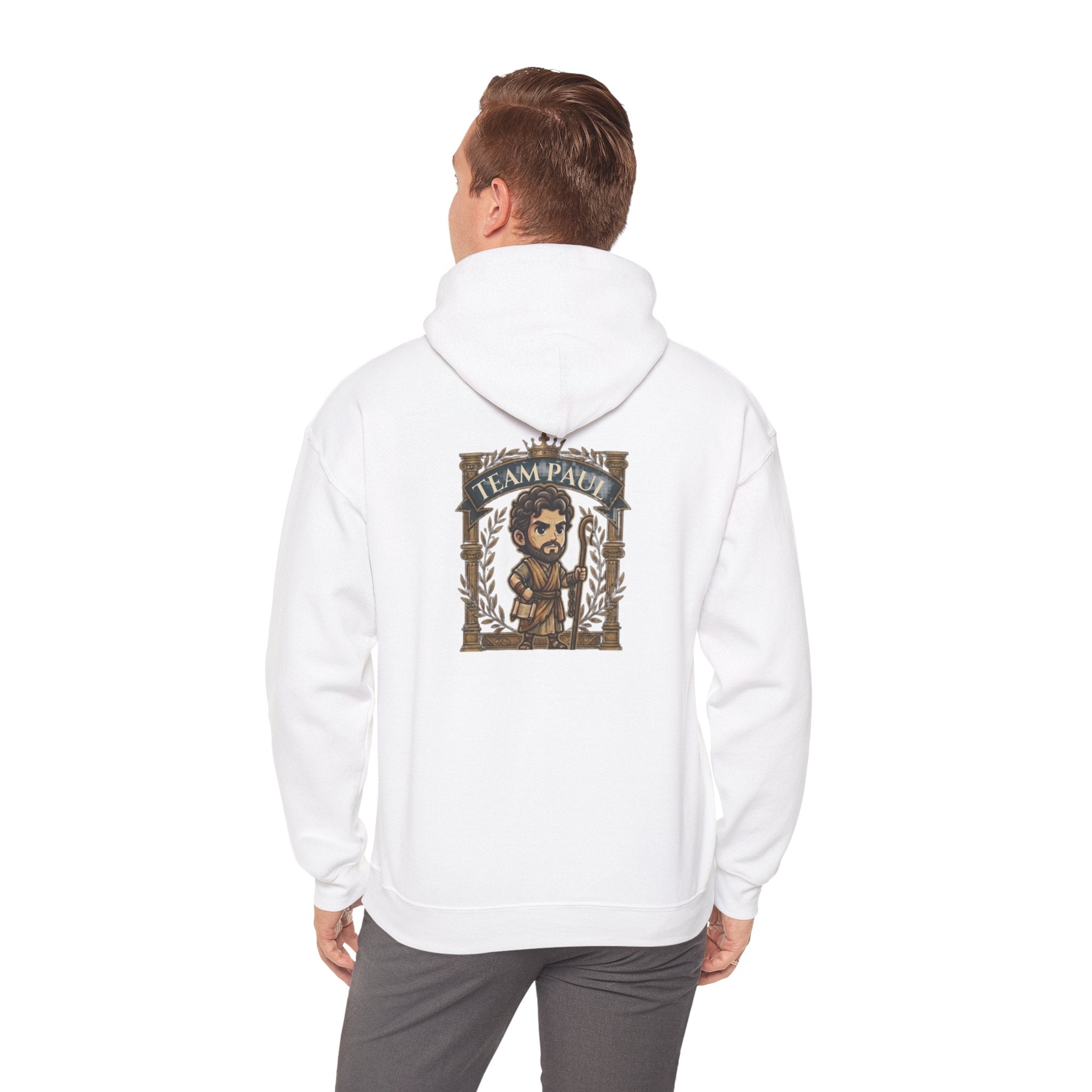 Team Paul Chibi Hoodie – From Persecutor to Apostle | Damascus Road Christian Hoodie | Hollow & Hearth (Unisex Pullover)