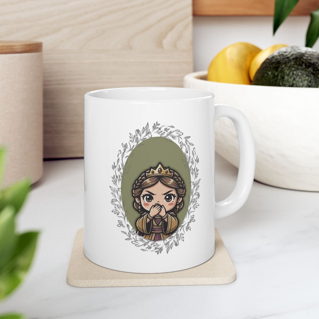 Team Esther Chibi Bible Character Coffee Mug – Queen Esther Gift - Ceramic Mug – "Gather" Coffee Cup (11oz & 15oz)