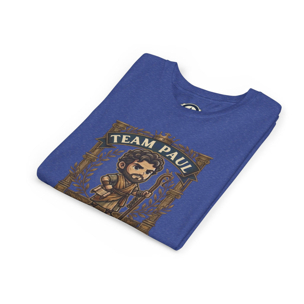 Team Paul Chibi Bible Hero Kids T-Shirt – Apostle Paul 2 Timothy 4:7-8 Finished the Race Christian Shirt