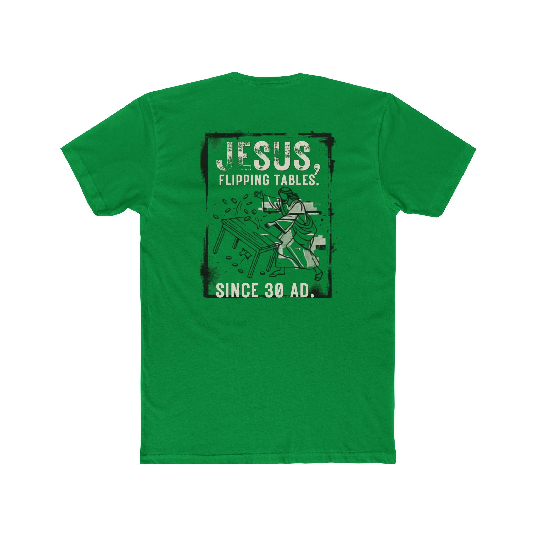 Christian Cross Tee — "Jesus Flipping Tables" Graphic T-Shirt