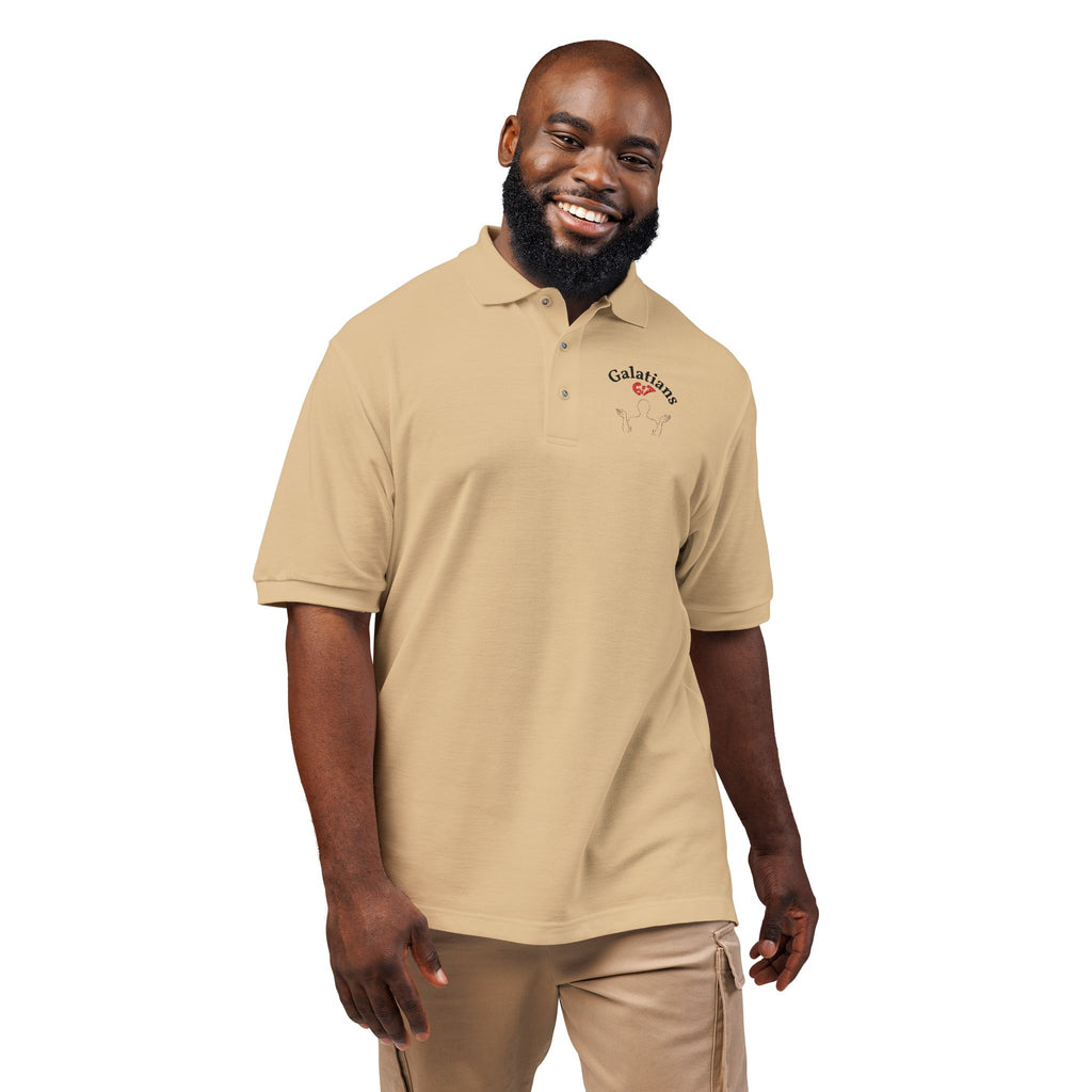 Galatians 6:7 Embroidered Polo — Christian Parents 6/7 Trend