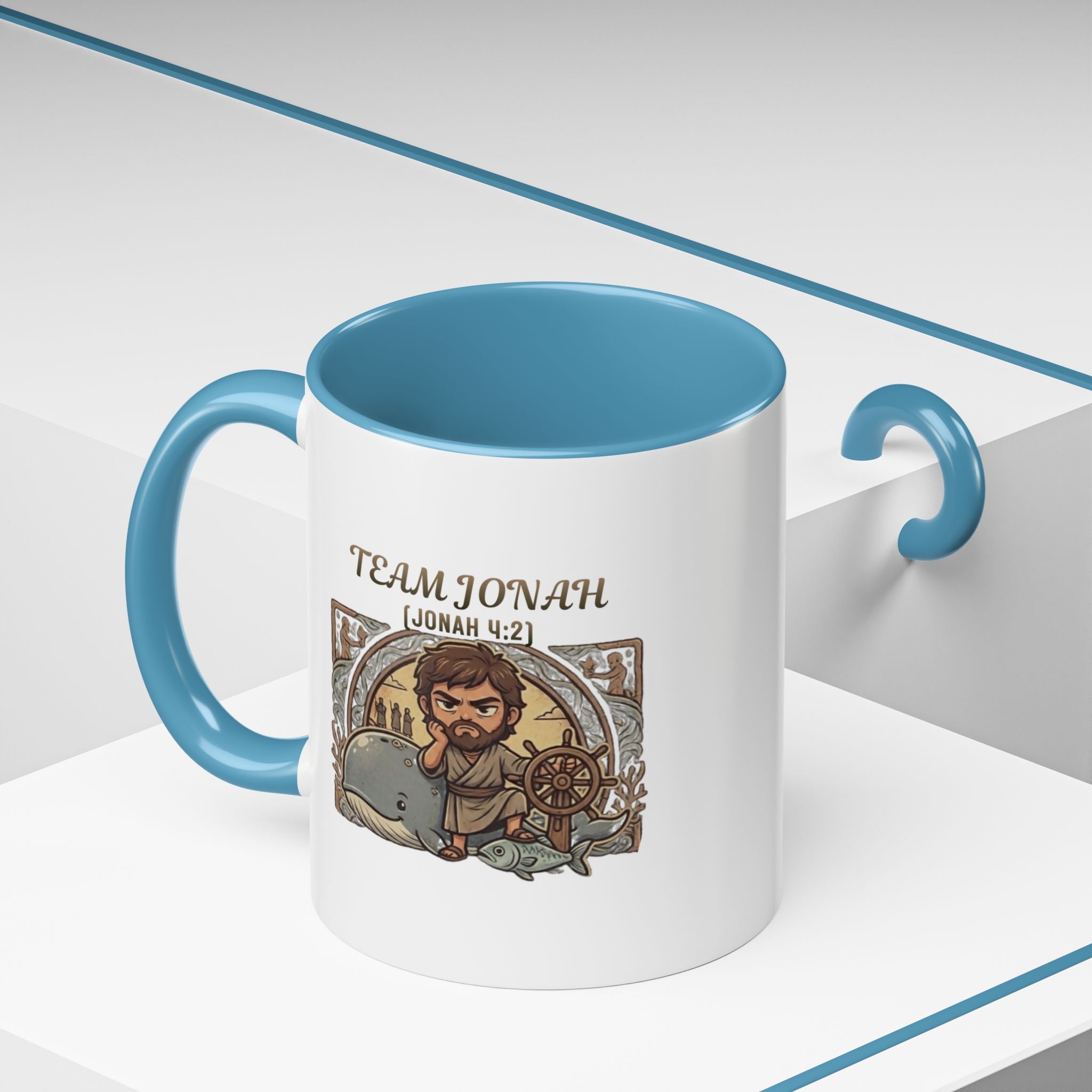 Team Jonah Chibi Bible Mug — 'I Knew You'd Forgive Them' Funny Christian Gift (11/15oz)
