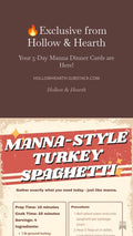 Team Moses - 5 day dinner recipe cards - Instant download
