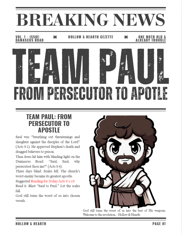 Team Paul Bible Study PDF – Chibi Damascus Road Newspaper: From Persecutor to Apostle (Printable Acts 9 Devotions + Coloring + Snark for Adults)